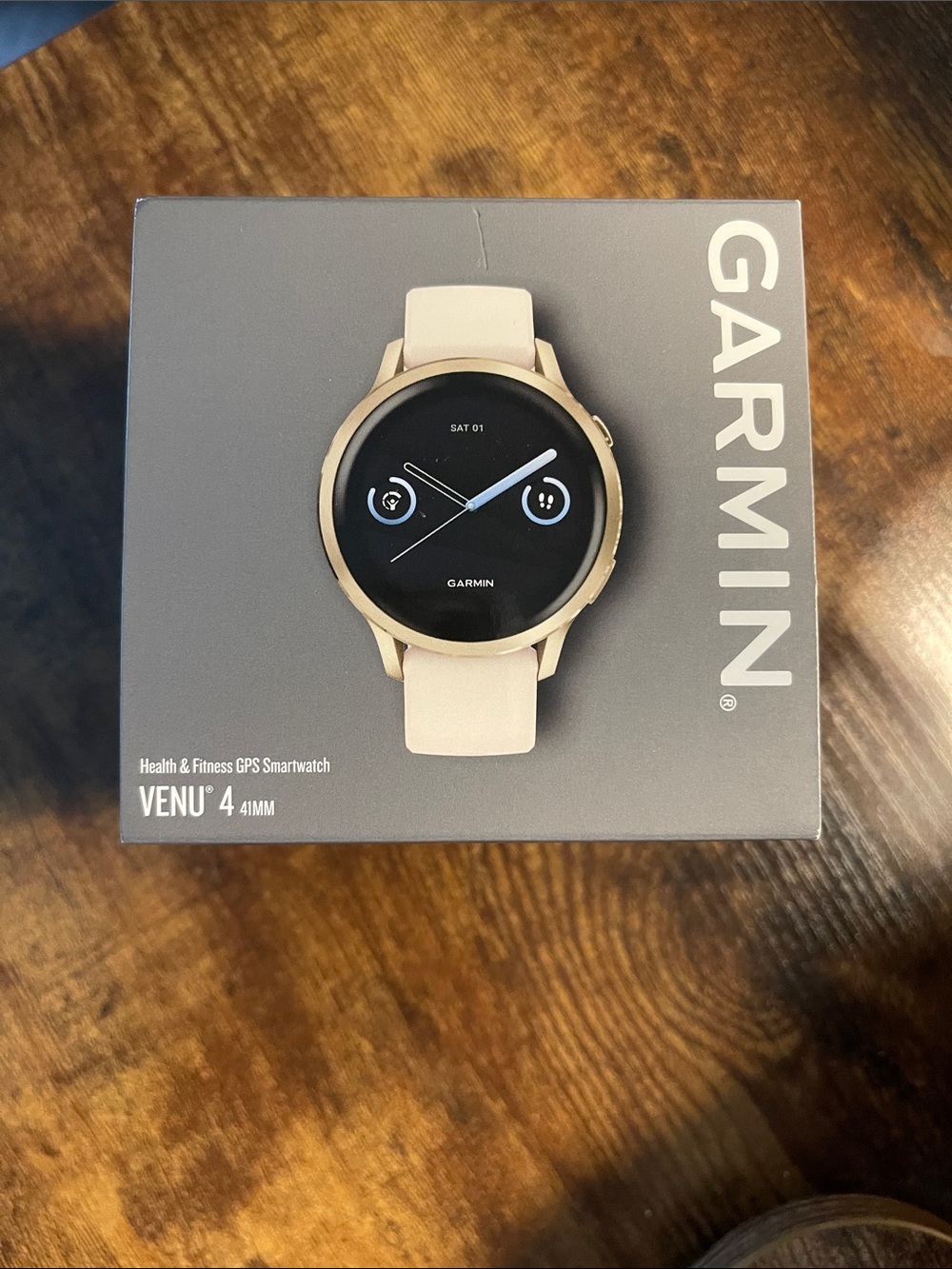 Garmin Venu 4 41mm Smartwatch - Lunar Gold with Bone Silicone Band
